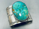 200 Grams!! Anthony Signed Vintage Native American Navajo Turquoise Sterling Silver Bracelet-Nativo Arts