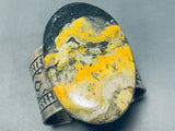 Colossal 139 gram Native American Navajo Honeybee Jasper Sterling Silver Bracelet-Nativo Arts