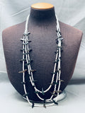 One Of The Most Unique Vintage Navajo Blackbird Sterling Silver Necklace-Nativo Arts