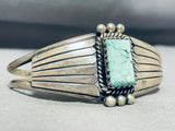 Elegant Vintage Native American Navajo Green Turquoise Sterling Silver Bracelet-Nativo Arts