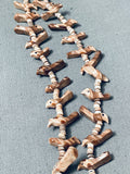 Marvelous Vintage Native American Zuni Brown Bird Sterling Silver Fetish Necklace-Nativo Arts