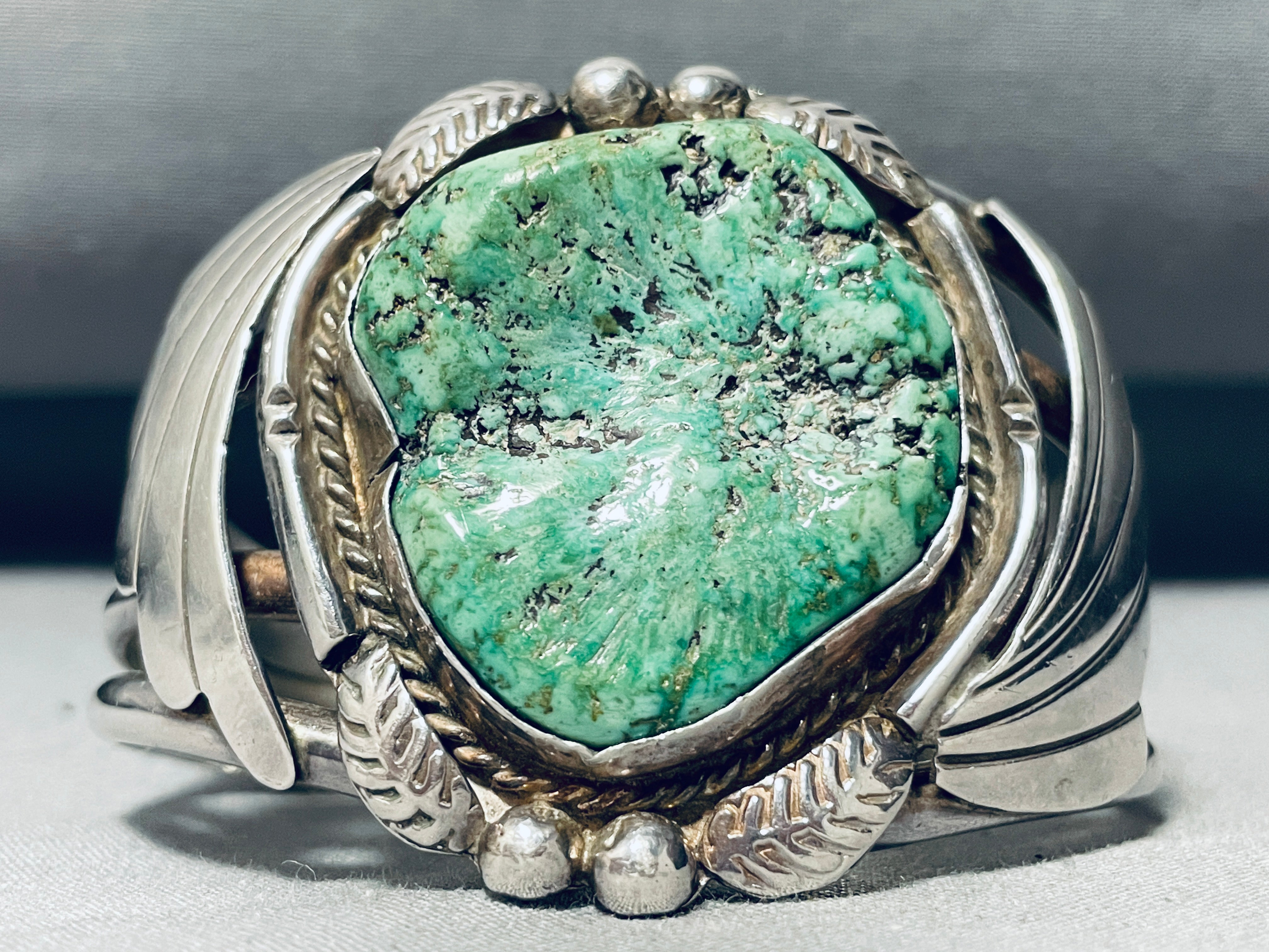 Sold Contemporary Green Turquoise Cuff