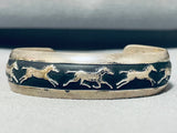Rare Vintage Native American Navajo Sterling Silver Horse Bracelet-Nativo Arts