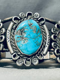 Heavy Museum Quality Vintage Native American Navajo Turquoise Sterling Silver Bracelet-Nativo Arts