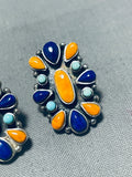 Best Mahili Nez Native American Navajo Turquoise Shell Sterling Silver Earrings-Nativo Arts