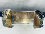 Kirb Nez Vintage Native American Navajo Orange Shell Sterling Silver Bracelet-Nativo Arts