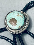 INCREDIBLE VINTAGE NAVAJO ROYSTON TURQUOISE STERLING SILVER BOLO TIE