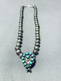Native American Early Rare Vintage Zuni Turquoise Sterling Silver Choker Necklace Old-Nativo Arts