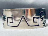 Thick Vintage Southwest Sterling Silver Geomtric Bracelet-Nativo Arts