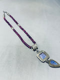 Phosphosiderite!! Rare Vintage Native American Navajo Sterling Silver Necklace-Nativo Arts