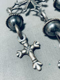 One Of A Kind Vintage Native American Navajo Sterling Silver Cross Necklace-Nativo Arts