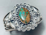 One Of The Best Ever Vintage Native American Navajo Royston Turquoise Sterling Silver Bracelet