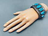 Henry Roanhorse Vintage Native American Navajo Turquoise Sterling Silver Bracelet-Nativo Arts