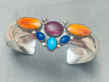 Gorgeous Vintage Native American Navajo Turquoise Shell Sterling Silver Bracelet-Nativo Arts