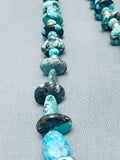 One Of Most Unique Vintage Native American Navajo Segmented Turquoise Sterling Silver Necklace-Nativo Arts