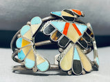 One Of The Best Vintage Native American Zuni 1950's Inlay Turquoise Sterling Silver Bracelet-Nativo Arts