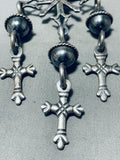 One Of A Kind Vintage Native American Navajo Sterling Silver Cross Necklace-Nativo Arts