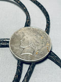 Cool Native American Navajo Silver Dollar Bolo Vintage Coin Sterling Silver Bolo Tie-Nativo Arts