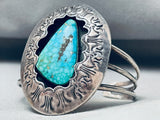 One Of The Best Vintage Native American Navajo Spiderweb Turquoise Sterling Silver Bracelet-Nativo Arts