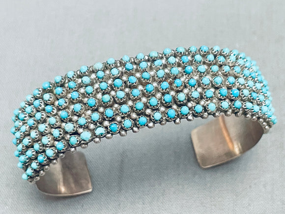 Snake Eyes Of Turquoise Vintage Navajo Sterling Silver Bracelet Cuff-Nativo Arts