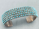 Snake Eyes Of Turquoise Vintage Navajo Sterling Silver Bracelet Cuff-Nativo Arts