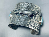 Gigantic Gecko Native American Lizard Sterling Silver Bracelet Cuff-Nativo Arts