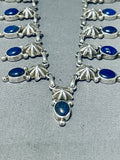 Important Native American Navajo Lapis Sterling Silver Star Necklace-Nativo Arts