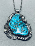 Important Mary Velasquez Vintage Native American Navajo Turquoise Sterling Silver Necklace-Nativo Arts