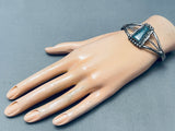 One Of The Best Vintage Native American Navajo Spiderweb Turquoise Sterling Silver Bracelet-Nativo Arts
