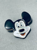Whimsical Vintage Native American Zuni Inlay Mickey Mouse Sterling Silver Pin-Nativo Arts