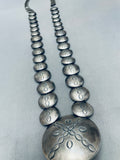 Charlie Bowie Rare Vintage Native American Navajo Turquoise Sterling Silver Necklace-Nativo Arts