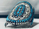 One Of The Best Vintage Native American Navajo Turquoise Sterling Silver Cluster Bracelet-Nativo Arts