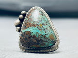 Native American Exceptional Vintage Pilot Mountain Turquoise Sterling Silver Ring-Nativo Arts