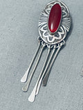 Native American Gorgeous Vintage Navajo Amber Sterling Silver Concho Earrings-Nativo Arts