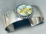 Dynamic Native American Navajo Carico Lake Turquoise Sterling Silver Signed Bracelet-Nativo Arts