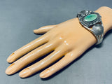 Hypnotic Vintage Native American Navajo Giant Royston Turquoise Sterling Silver-Nativo Arts