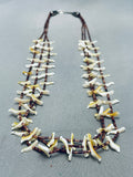 Family Of Doves Vintage Native American Navajo Bird Sterling Silver Heishi Necklace-Nativo Arts