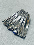 Unique Native American Navajo Lapis Sterling Silver Ring-Nativo Arts