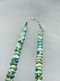 Native American Stunning Vintage Santo Domingo Royston Flat Turquoise Sterling Silver Necklace-Nativo Arts