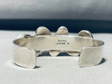 Johnson Vintage Native American Navajo Snow Turquoise Rare Sterling Silver Bracelet-Nativo Arts