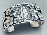 Lady Of Guadalupe Detailed Southwest Sterling Silver Bracelet Cuff-Nativo Arts
