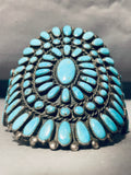 One Of The Best Vintage Native American Navajo Turquoise Sterling Silver Cluster Bracelet-Nativo Arts