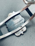 Rare Vintage Native American Navajo #8 Turquoise Sterling Silver Bracelet Old-Nativo Arts