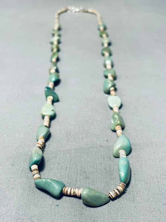 Absolutely Incredible Native American Navajo Chunky Royston Turquoise Heishi Necklace-Nativo Arts