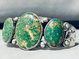 Important Vintage Native American Navajo Leadville Turquoise Sterling Silver Bracelet-Nativo Arts