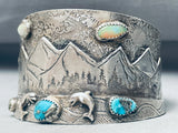Opal Dolphin Mountain!!! Vintage Native American Navajo Sterling Silver Bracelet!-Nativo Arts