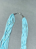 Cute Native American Navajo Turquoise Tubule Sterling Silver Necklace-Nativo Arts