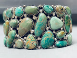 Jamie Kee 116 Grams Vintage Native American Navajo Green Turquoise Sterling Silver Bracelet-Nativo Arts
