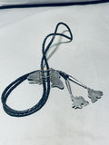 Trout Fish!! One Of A Kind Vintage Zuni Sterling Silver Inlay Bolo Tie-Nativo Arts