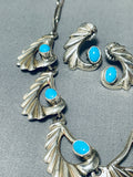 Kay Roberts Vintage Native American Navajo Turquoise Sterling Silver Necklace-Nativo Arts